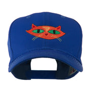 Halloween Cat with Green Eyes Embroidered Cap