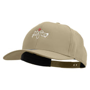 Lineal Dog and Cat Embroidered Solid Cotton Twill Prostyle Cap - Khaki OSFM