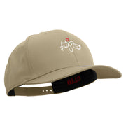 Lineal Dog and Cat Embroidered Solid Cotton Twill Prostyle Cap - Khaki OSFM