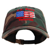 Navy Anchor Veteran Unstructured Low Profile 6 panel Cotton Cap - Green-Camo OSFM