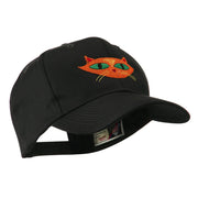 Halloween Cat with Green Eyes Embroidered Cap