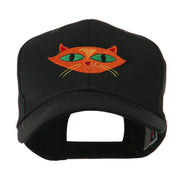 Halloween Cat with Green Eyes Embroidered Cap