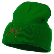 Noel with Stars Embroidered Long Beanie