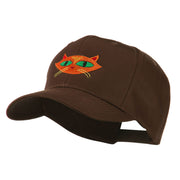 Halloween Cat with Green Eyes Embroidered Cap