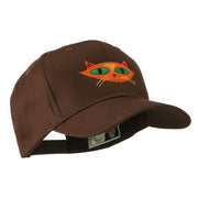 Halloween Cat with Green Eyes Embroidered Cap