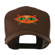 Halloween Cat with Green Eyes Embroidered Cap