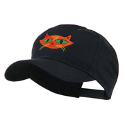 Halloween Cat with Green Eyes Embroidered Cap