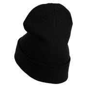 Pickleball Balls Embroidered Iron on Patched 12 Inch Long Knitted Beanie - Black OSFM