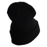 Pickleball Balls Embroidered Iron on Patched 12 Inch Long Knitted Beanie - Black OSFM