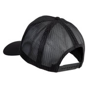 USS Midway CV 41 Blue Patched Solid Cotton Twill 5 panel Mesh Back Cap - Black OSFM