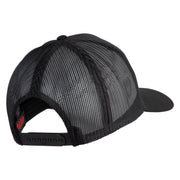 USS Midway CV 41 Blue Patched Solid Cotton Twill 5 panel Mesh Back Cap - Black OSFM