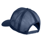 USS Midway CV 41 Blue Patched Solid Cotton Twill 5 panel Mesh Back Cap - Navy OSFM