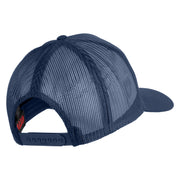 USS Midway CV 41 Blue Patched Solid Cotton Twill 5 panel Mesh Back Cap - Navy OSFM