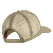 USS Midway CV 41 Blue Patched Solid Cotton Twill 5 panel Mesh Back Cap - Khaki OSFM