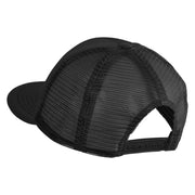 Old English Black V Patched Flat Bill Trucker Snapback Cap - Black OSFM