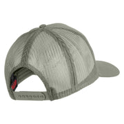 USS Midway CV 41 Blue Patched Solid Cotton Twill 5 panel Mesh Back Cap - Grey OSFM