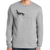 Black and White Husky Graphic Design Men's Big Size Ultra Cotton Long Sleeve T-Shirt - Ash XS