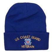 US Coast Guard Veteran Embroidered Long Beanie