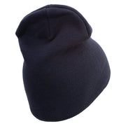 US Marine Corps Retired Symbol Embroidered 8 Inch Short Beanie Made in USA - Navy OSFM