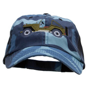 Singers Fun Embroidered Enzyme Washed Camo Cap - Sky OSFM