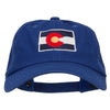 Colorado State Flag Map Embroidered Unstructured Washed Cap