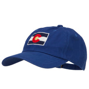 Colorado State Flag Map Embroidered Unstructured Washed Cap