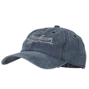 Canoe Outline Embroidered Washed Buckle Cap