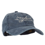 Canoe Outline Embroidered Washed Buckle Cap