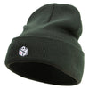 Rolling Dice Icon Embroidered 12 Inch Long Knitted Beanie - Olive OSFM