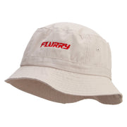 Flurry Embroidered Pigment Dyed Bucket Hat - Khaki OSFM