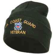 US Coast Guard Veteran Embroidered Long Beanie