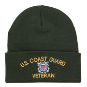 US Coast Guard Veteran Embroidered Long Beanie