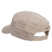 Fall Acorn Embroidered Garment Washed Adjustable Army Cap - Khaki OSFM