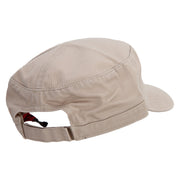 Fall Acorn Embroidered Garment Washed Adjustable Army Cap - Khaki OSFM