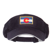 Colorado Flag Embroidered Cotton Sandwich Visor