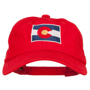 Colorado State Flag Map Embroidered Unstructured Washed Cap