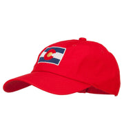 Colorado State Flag Map Embroidered Unstructured Washed Cap