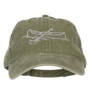 Canoe Outline Embroidered Washed Buckle Cap