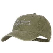 Canoe Outline Embroidered Washed Buckle Cap