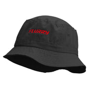 Flurry Embroidered Pigment Dyed Bucket Hat - Black OSFM