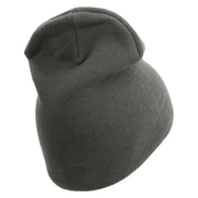 US Marine Corps Retired Symbol Embroidered 8 Inch Short Beanie Made in USA - Charcoal OSFM