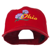 Ohio Carnation Flower Embroidered Cap