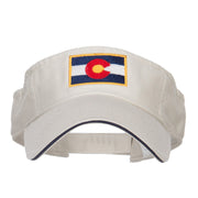 Colorado Flag Embroidered Cotton Sandwich Visor