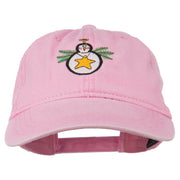 Christmas Ornament Snowman Embroidered Washed Dyed Cap