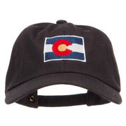 Colorado State Flag Map Embroidered Unstructured Washed Cap