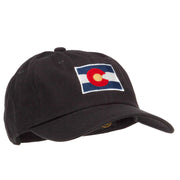 Colorado State Flag Map Embroidered Unstructured Washed Cap