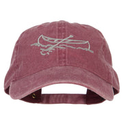 Canoe Outline Embroidered Washed Buckle Cap