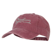 Canoe Outline Embroidered Washed Buckle Cap