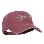 Canoe Outline Embroidered Washed Buckle Cap