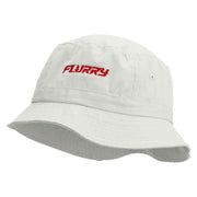 Flurry Embroidered Pigment Dyed Bucket Hat - White OSFM